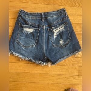 Wax blue jeans shorts